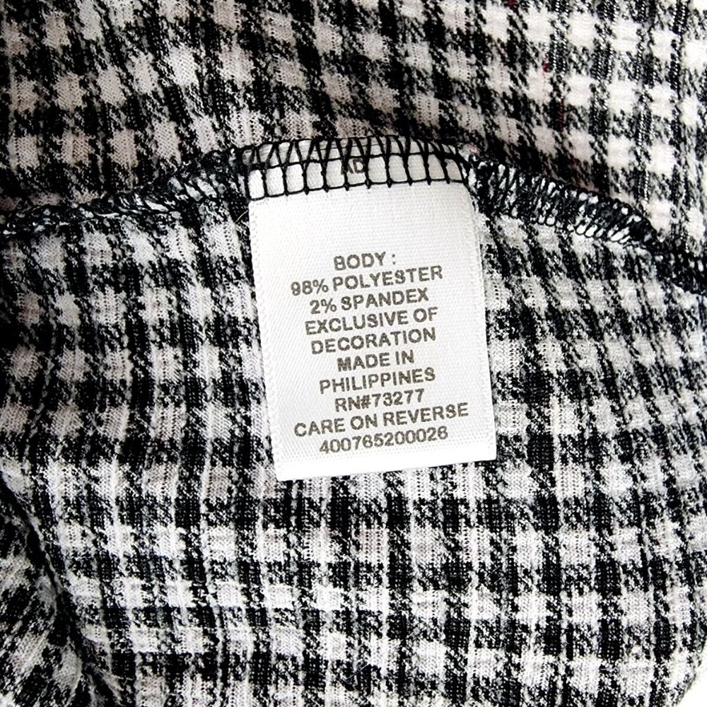 ELLE Brand Black & White Checkered Off Shoulder Stretchy Top - M - Picture 7 of 7